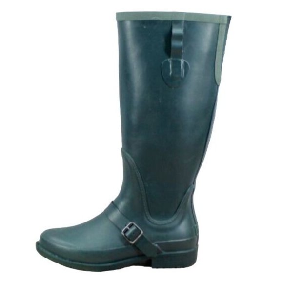 LL Bean Shoes - LL Bean Upland Wellies Dark Green Rubber Camo Tall Rain Boots Size 7 M